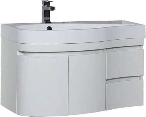 Тумба под раковину Aquanet Сопрано 95 L белый (2 дверцы 2 ящика) 00169631 Тумба под раковину Aquanet Сопрано 95 L белый (2 дверцы 2 ящика) 00169631
