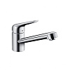 Картинка анонса товара «смеситель для кухни hansgrohe 100, coolstart, ecosmart, 1jet 71809000, хром»