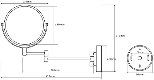 Зеркало косметическое Bemeta DARK 112201510 Зеркало косметическое Bemeta DARK 112201510