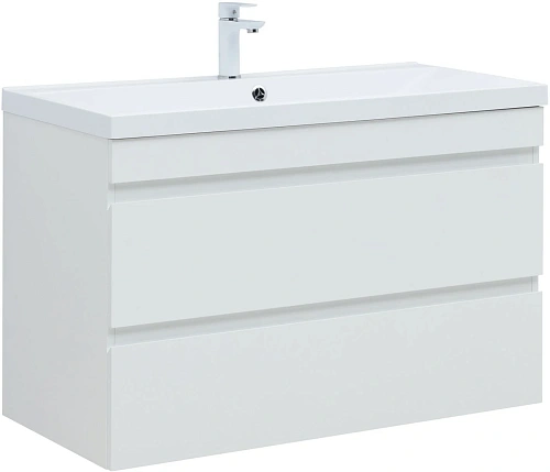 Тумба под раковину Aquanet Нота New 100 белый глянец 00335420 подвесная Тумба под раковину Aquanet Нота New 100 белый глянец 00335420 подвесная