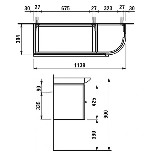 Тумба под раковину Laufen Palace New 0160.2 (4.0160.2.075.475.1) 1140x375x450 мм, белый глянцевый Тумба под раковину Laufen Palace New 0160.2 (4.0160.2.075.475.1) 1140x375x450 мм, белый глянцевый
