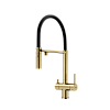 Смеситель для кухни SANCOS Imola SC4010BGbh с возможностью подключения фильтра, брашированное золото с черным изливом Смеситель для кухни SANCOS Imola SC4010BGbh с возможностью подключения фильтра, брашированное золото с черным изливом