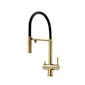 Смеситель для кухни SANCOS Imola SC4010BGbh с возможностью подключения фильтра, брашированное золото с черным изливом Смеситель для кухни SANCOS Imola SC4010BGbh с возможностью подключения фильтра, брашированное золото с черным изливом