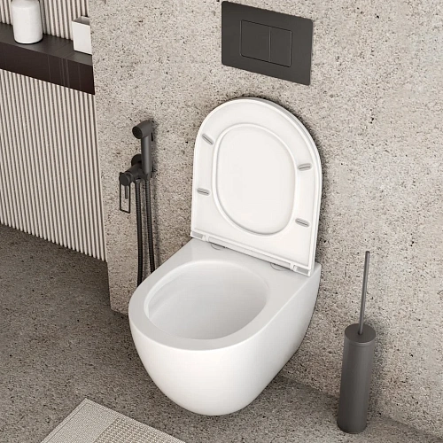 Унитаз подвесной GROSSMAN GR-4455SQC 495x360x390, безободковый, смыв торнадо бесшумный, с сиденьем Унитаз подвесной GROSSMAN GR-4455SQC 495x360x390, безободковый, смыв торнадо бесшумный, с сиденьем