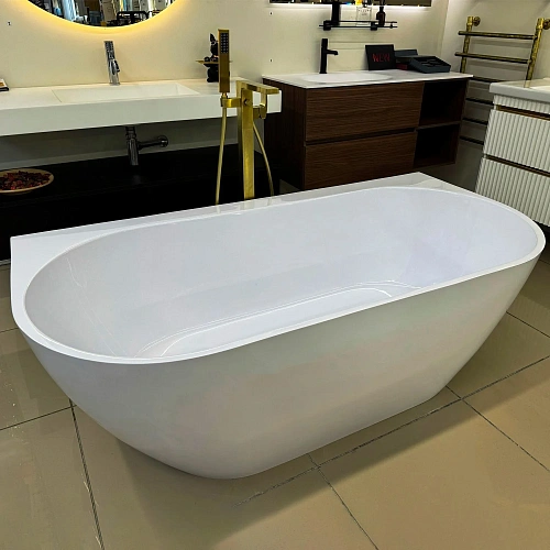 Ванна из искусственного камня Marmo-Elite Монца PBA-167-86-3 1670x860 щелевой перелив, матовая Ванна из искусственного камня Marmo-Elite Монца PBA-167-86-3 1670x860 щелевой перелив, матовая