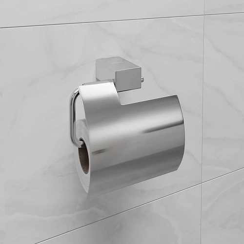 Держатель туалетной бумаги Lemark SMOOTH LINE с крышкой, хром 9721010 Держатель туалетной бумаги Lemark SMOOTH LINE с крышкой, хром 9721010