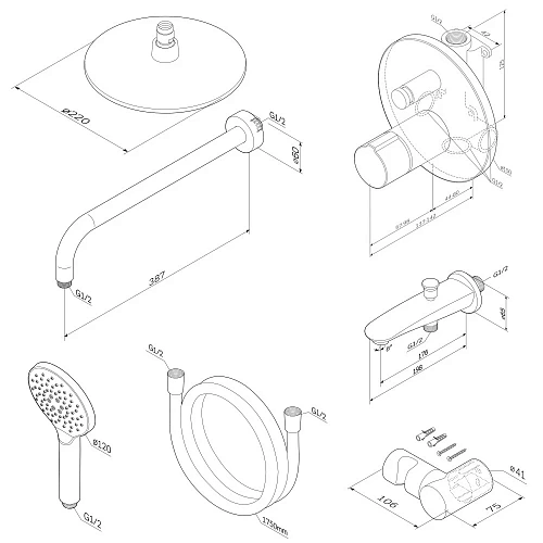 Душевая система AM.PM X-Joy FP85A10020 Душевая система AM.PM X-Joy FP85A10020