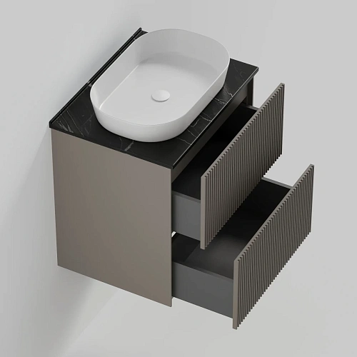 Тумба под раковину La Fenice Terra Twin Cappuccino 60 см FNC-01-TER-C-60-2 бежевая матовая Тумба под раковину La Fenice Terra Twin Cappuccino 60 см FNC-01-TER-C-60-2 бежевая матовая