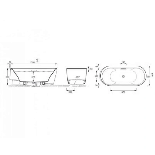 Акриловая ванна Jacob Delafon EVOK 170х75 C18347K-00 Акриловая ванна Jacob Delafon EVOK 170х75 C18347K-00