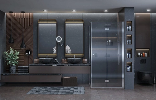 Душевой уголок Ambassador Diamond 12011105R (900x900x2000) Душевой уголок Ambassador Diamond 12011105R (900x900x2000)