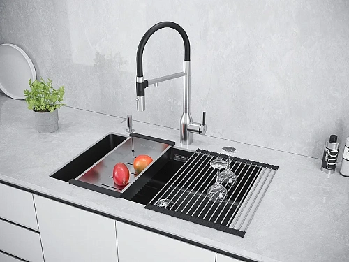 Кухонная мойка Paulmark LUMI 74UNI LU74-AN, антрацит, 740х460 Кухонная мойка Paulmark LUMI 74UNI LU74-AN, антрацит, 740х460