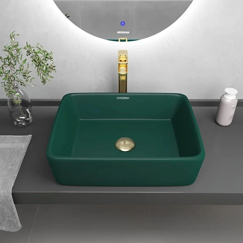 Раковина GROSSMAN Color GR-3016OLM (480x370x135) зеленая матовая Раковина GROSSMAN Color GR-3016OLM (480x370x135) зеленая матовая