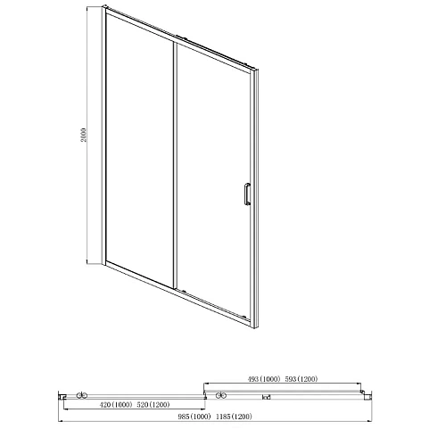 Душевая дверь Aquatek двухэлементная, раздвижная1000x2000 профиль хром, стекло прозрачное AQ ARI RA AQ ARI RA 10020CH Душевая дверь Aquatek двухэлементная, раздвижная1000x2000 профиль хром, стекло прозрачное AQ ARI RA AQ ARI RA 10020CH