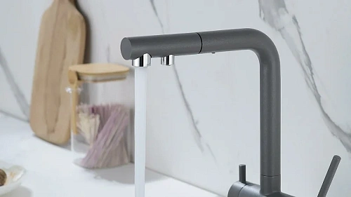 Смеситель для кухни Paulmark SERPENTINE серый металлик Se213222-GRM Смеситель для кухни Paulmark SERPENTINE серый металлик Se213222-GRM