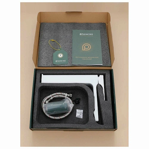 Смеситель для раковины Splenka S55.15.08 высокий, монолитный, белый Смеситель для раковины Splenka S55.15.08 высокий, монолитный, белый