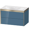 Картинка анонса товара «тумба с раковиной duravit xviu xv4615nb147p 80 см каменно-синий глянцевый»