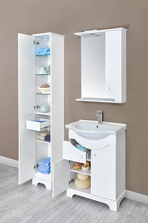 Зеркальный шкаф Aquaton Элен 65 белый 1A219002EN010 Зеркальный шкаф Aquaton Элен 65 белый 1A219002EN010