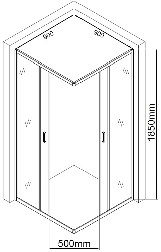 Душевой уголок Aquanet SE-900S 90x90, прозрачное стекло 00270063 Душевой уголок Aquanet SE-900S 90x90, прозрачное стекло 00270063