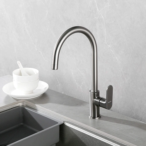 Смеситель для кухни Aquatek АЛЬФА AQ1982BGM оружейная сталь Смеситель для кухни Aquatek АЛЬФА AQ1982BGM оружейная сталь