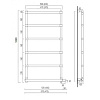 Картинка анонса товара «полотенцесушитель электрический margaroli sole 542-6 box 5424706crpb 47 x 102 см, хром с полкой»