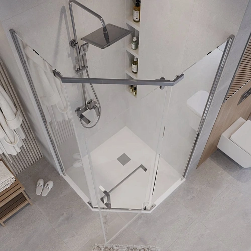 Душевой уголок GROSSMAN Pragma 302.K33.03.1010.10.00 (100x100x195) трапеция,распашн,хром,стекло прозрачн Душевой уголок GROSSMAN Pragma 302.K33.03.1010.10.00 (100x100x195) трапеция,распашн,хром,стекло прозрачн