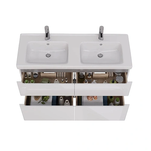 Тумба под раковину Lemark BUNO 125 см подвесная/напольная, серый/белый LM04B125T Тумба под раковину Lemark BUNO 125 см подвесная/напольная, серый/белый LM04B125T