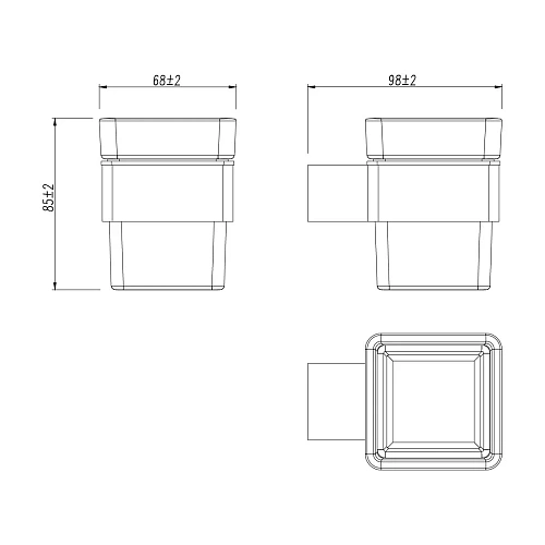 Стакан Lemark SMOOTH LINE с держателем, графит 9736015 Стакан Lemark SMOOTH LINE с держателем, графит 9736015