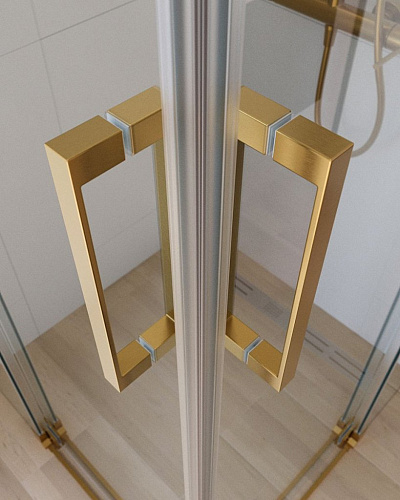 Душевой уголок CEZARES SLIDER-A-2-100/110-C-BORO 100-110x100-110см стекло прозрачное, профиль брашированное золото Душевой уголок CEZARES SLIDER-A-2-100/110-C-BORO 100-110x100-110см стекло прозрачное, профиль брашированное золото