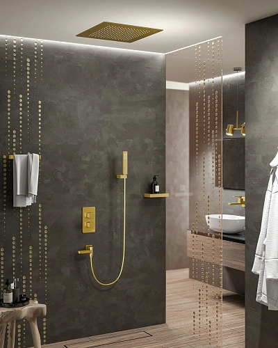 Душевая система Timo Petruma SX-5019/17SM встраиваемая с термостатом золото матовое Душевая система Timo Petruma SX-5019/17SM встраиваемая с термостатом золото матовое