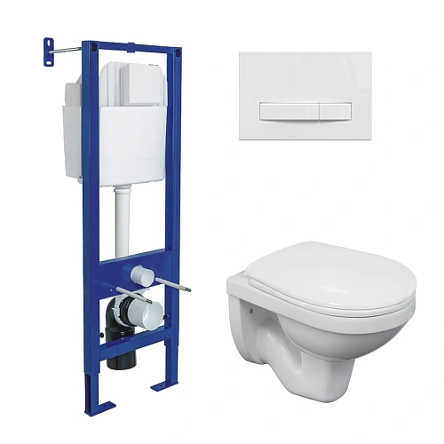 Комплект инсталляции BERGES ATOM 410 с клавишей смыва Atom Line белая, унитазом Gamma и сиденьем Gamma PS, микролифт 043336 Комплект инсталляции BERGES ATOM 410 с клавишей смыва Atom Line белая, унитазом Gamma и сиденьем Gamma PS, микролифт 043336