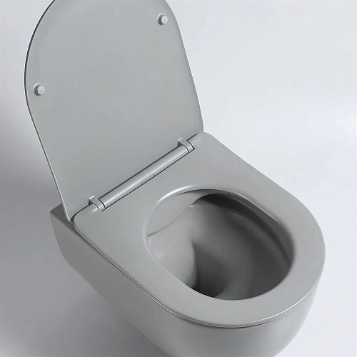 Унитаз подвесной Vincea Evo VT1-34SMG безободковый, цвет серый матовый, ультратонкое soft-close сиде Унитаз подвесной Vincea Evo VT1-34SMG безободковый, цвет серый матовый, ультратонкое soft-close сиде