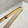 Душевой лоток Timo Drain System 800 с вставкой "lines", Золото матовое Душевой лоток Timo Drain System 800 с вставкой "lines", Золото матовое