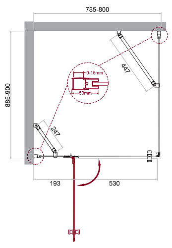 Душевой уголок BelBagno KRAFT-AH-12-80/90-C-Cr-L Душевой уголок BelBagno KRAFT-AH-12-80/90-C-Cr-L