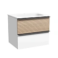 Тумба под раковину Sancos Delta DL60W 590х445х500 дуб светлый/белый, подвесная Тумба под раковину Sancos Delta DL60W 590х445х500 дуб светлый/белый, подвесная