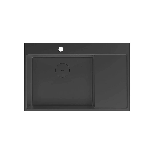 Кухонная мойка Lemark KEZADRA 780L из нержавеющей стали, с крылом (чаша слева), черный матовый 9932152 Кухонная мойка Lemark KEZADRA 780L из нержавеющей стали, с крылом (чаша слева), черный матовый 9932152