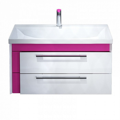 Тумба с раковиной IDDIS Color Plus 90 подвесная белая/розовая (COL90P0i95K) Тумба с раковиной IDDIS Color Plus 90 подвесная белая/розовая (COL90P0i95K)