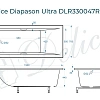 Ванна из искусственного камня Delice Diapason Ultra 150х70 DLR330047RB-G с узким бортом глянцевая с черными ручками Ванна из искусственного камня Delice Diapason Ultra 150х70 DLR330047RB-G с узким бортом глянцевая с черными ручками