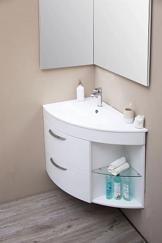 Тумба под раковину De Aqua Трио 90 Люкс L белая 00197201 Тумба под раковину De Aqua Трио 90 Люкс L белая 00197201