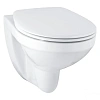 Унитаз подвесной GROHE Bau Ceramic ободковый с сиденьем без микролифта, альпин-белый (39497000) Унитаз подвесной GROHE Bau Ceramic ободковый с сиденьем без микролифта, альпин-белый (39497000)
