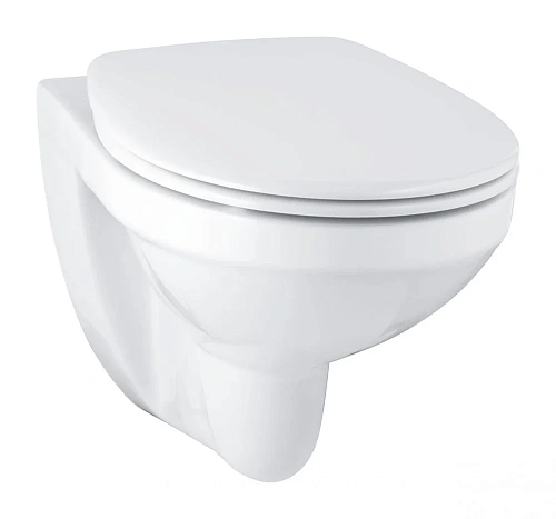 Унитаз подвесной GROHE Bau Ceramic ободковый с сиденьем без микролифта, альпин-белый (39497000) Унитаз подвесной GROHE Bau Ceramic ободковый с сиденьем без микролифта, альпин-белый (39497000)