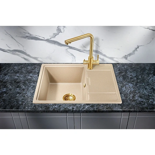 Кухонная мойка Milacio Navarra 65 Cuarzo (MC.77064), бежевый Кухонная мойка Milacio Navarra 65 Cuarzo (MC.77064), бежевый