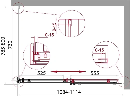 Душевой уголок BelBagno ACQUA-AH-1-110/80-C-Cr 1100x800 мм Душевой уголок BelBagno ACQUA-AH-1-110/80-C-Cr 1100x800 мм