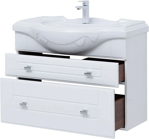 Тумба под раковину Aquanet Рондо 85 белый глянец 00304289 Тумба под раковину Aquanet Рондо 85 белый глянец 00304289