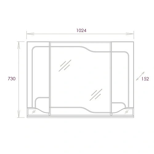 Зеркальный шкаф Onika ВЕРОНЭЛЛА 105.00 210506 Зеркальный шкаф Onika ВЕРОНЭЛЛА 105.00 210506