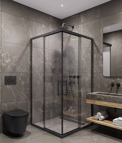 Душевой уголок Timo (T41) TKSS-100/03C-8 1000x1000x2000, профиль черный, стекло прозрачное 8 мм Душевой уголок Timo (T41) TKSS-100/03C-8 1000x1000x2000, профиль черный, стекло прозрачное 8 мм