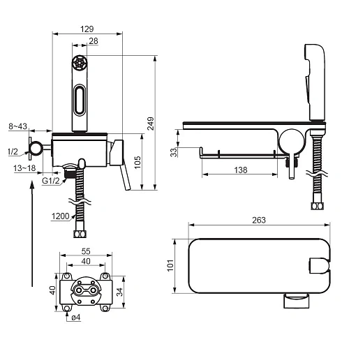 Гигиенический душ Damixa Jupiter 773500200 встраиваемый, белый Гигиенический душ Damixa Jupiter 773500200 встраиваемый, белый