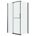 Душевой уголок GROSSMAN Pragma 100.K33.03.100.21.02-200.K33.03.80.21.02 (100х80х195) распашная(левая),черный матовый,стекло шиншилла Душевой уголок GROSSMAN Pragma 100.K33.03.100.21.02-200.K33.03.80.21.02 (100х80х195) распашная(левая),черный матовый,стекло шиншилла