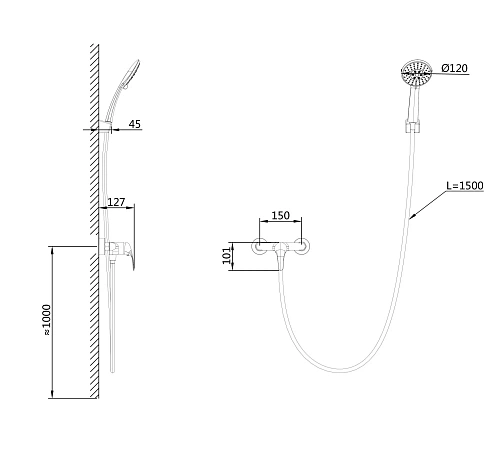 Смеситель для душа Wonzon & Woghand черный матовый (WW-4540-MB) Смеситель для душа Wonzon & Woghand черный матовый (WW-4540-MB)