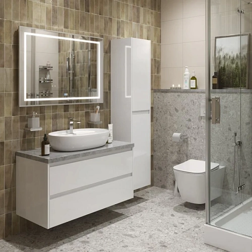 Тумба со столешницей и раковиной BelBagno KRAFT 100 kraft100bo-kepmgl-1346-set подвесная KRAFT100BO-KEPMGL-1346-SET Тумба со столешницей и раковиной BelBagno KRAFT 100 kraft100bo-kepmgl-1346-set подвесная KRAFT100BO-KEPMGL-1346-SET