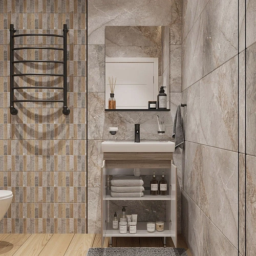 Комплект мебели DIWO Воронеж 60 напольная, ореховый дубослив, с сифоном 579749 Комплект мебели DIWO Воронеж 60 напольная, ореховый дубослив, с сифоном 579749